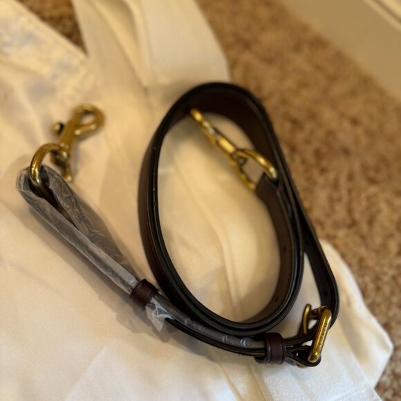 COACH® | Burgundy  double flap with gold and leather straps and wallet - Picture 11 of 14